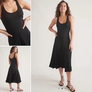 lexi rib fit and flare midi dress Marine Layer Lexi Rib Mock Neck Midi Dress main image 0